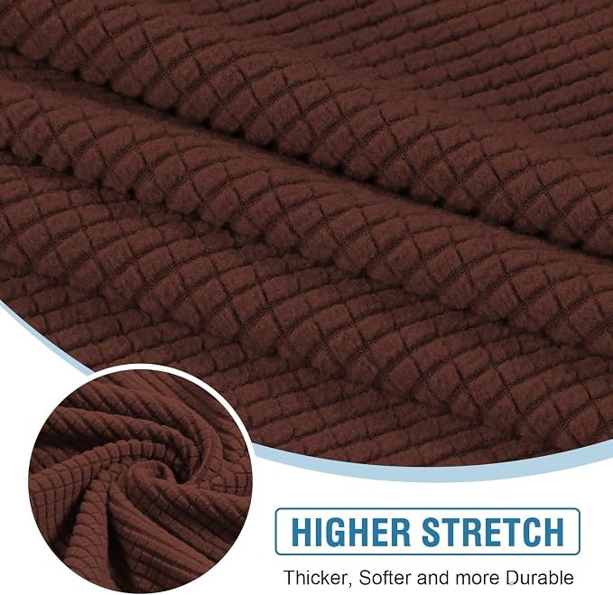H.VERSAILTEX Sectional Couch Covers 1 Piece Chaise Slipcover L Shape Separate Cushion Couch Cover for Both Left/Right Sectional Couch (Seat Only: 1 Chaises, Burnt Brick)