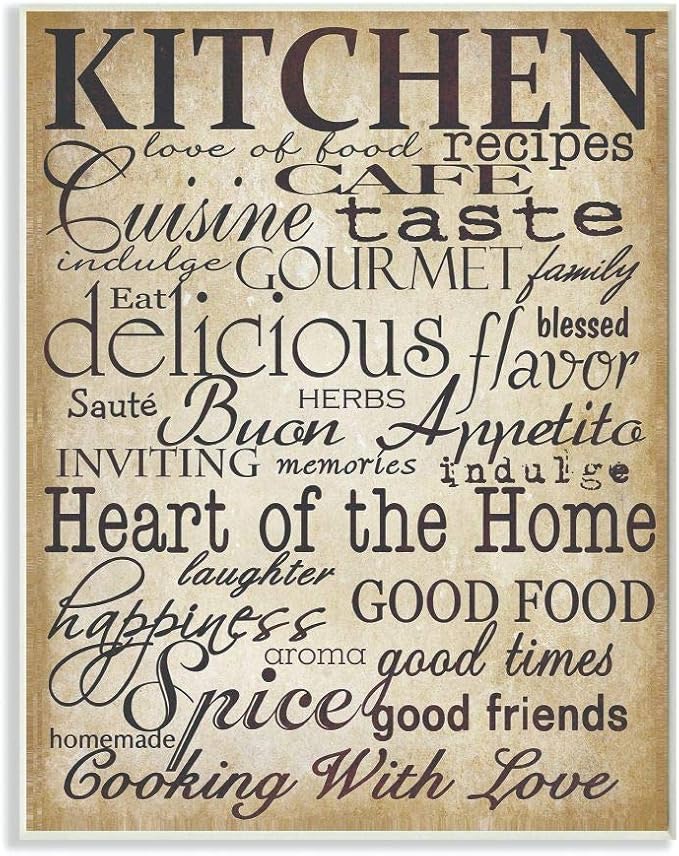Stupell Home Décor Words In The Kitchen Off White Wall Plaque, 10 x 0.5 x 15, Proudly Made in USA