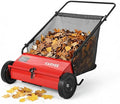 Push Lawn Sweeper 26in,Manual Push Leaf and Grass Sweeper | Heavy Duty Walk-Behind Lawn Sweeper,7ft³Removable Collection Bag,4 Rubber Wheels,Ideal for Garden, Park and Yard