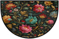 Flower Half Round Door Mat Semi Circle Rug Half Moon Doormat | Soft Washable Colorful Vintage Welcome Entrance Mat for Outdoor Indoor Floor Bedroom Bathroom Home Kitchen Festival Decor