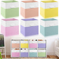 Yinder 6 Pcs Cube Storage Bin 10.5''x10.5''x11'' Storage Bins for Playroom Decor Colorful Bins for Kids Foldable Baskets for Nursery Organizer Boxes Fabric Boxes(Macaron Colors)