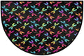 Pardick Half Round Doormat Dragonfly Animal Semi Circle Rug Non Slip Indoor Outdoor Entrance Half Moon Rug Washable Front Floor Mat for Kitchen Bathroom Patio Fireplace Holiday Decor