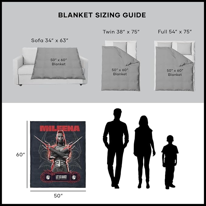 Mortal Kombat Silk Touch Throw Blanket – Mileena Let Us Dance, Ultra-Soft Fleece, Plush & Lightweight, 50 x 60