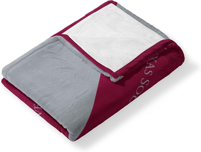 Northwest NCAA Silk Touch Throw Blanket, Ultra Soft Plush Polyester, Lightweight Warm Decorative Fan Gift, 46 x 60 in