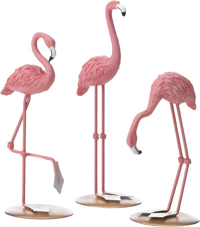 Zingz & Thingz Animal Resin Figurine, Flamingo Trio, 3.25x2.75x8.25