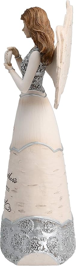 Pavilion - Elements Grandmother Angel Figurine - 8-Inch, Holding Heart, Inscription a Grandmother's Love Warms The Heart