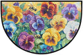 cfpolar Spring Retro Bee Flower Half Round Door Mat Indoor Entrance Half Circle Area Rug Semi Circular Door Mat Half Moon Rug for Floor Bathroom Living Room Bedroom Kitchen Fireplace 24"x36",A-07