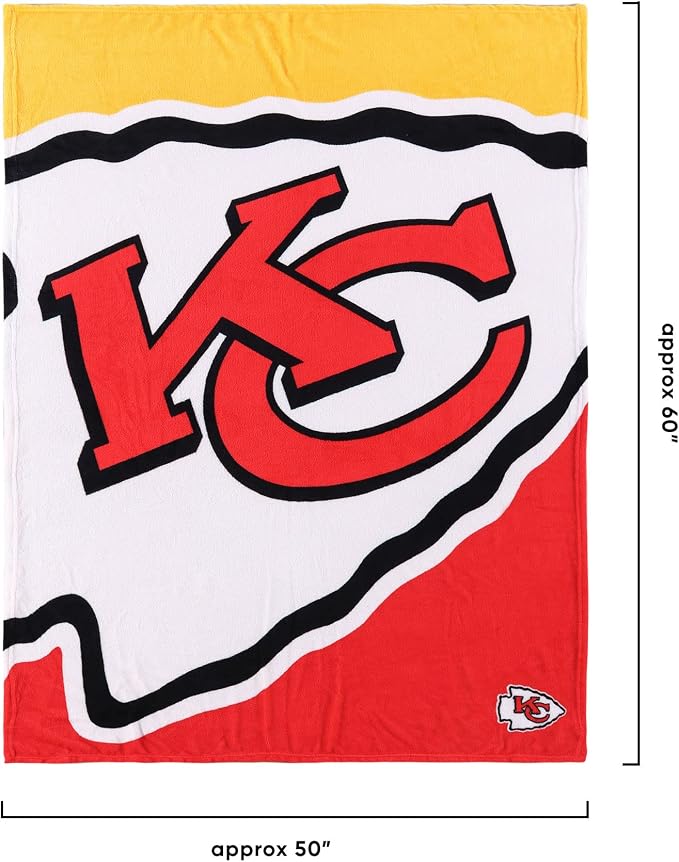 FOCO NFL Unisex-Adult NFL Team Logo 60" x 50" Supreme Slumber Plush Throw Blanket