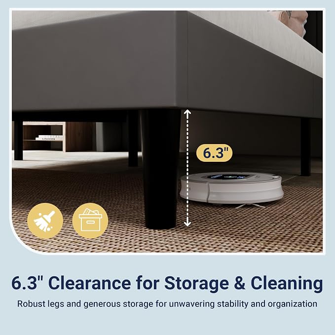 Allewie Queen Size Platform Bed Frame with USB Charging Station and Storage Shelf/Upholstered Velvet Wingback Headboard/Wooden Slats Support/No Box Spring Needed/Easy Assembly, Grey