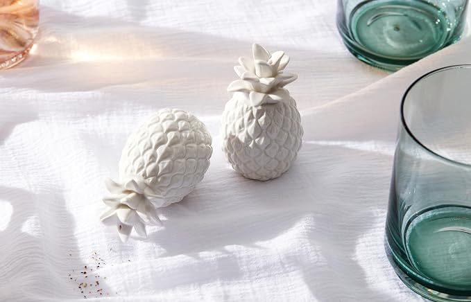 Lenox 893879 Wicker Creek Pineapple Salt & Pepper Set, 0.66, White
