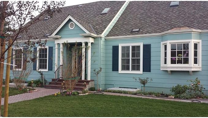 Ekena Millwork Lifetime Vinyl LL1S14X03900WH Standard Cathedral Top Center Mullion, Open Louver Vinyl Shutters, w/Installation Shutter-Lok's & Matching Screws (Per Pair), 14 1/2"W x 39"H, White