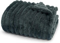 Americanflat 60x80 Faux Fur Throw Blanket - Soft and Breathable Throw Blanket for Couch, Bed, Chair - Dark Gray Faux Fur Blankets Perfect for Home, Bedroom, or Outdoor Use