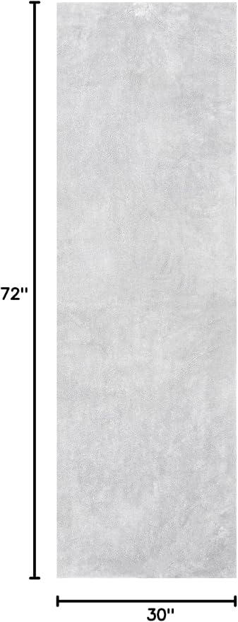 nuLOOM Loni Light Grey Solid Washable Runner Rug, 2' x 6'