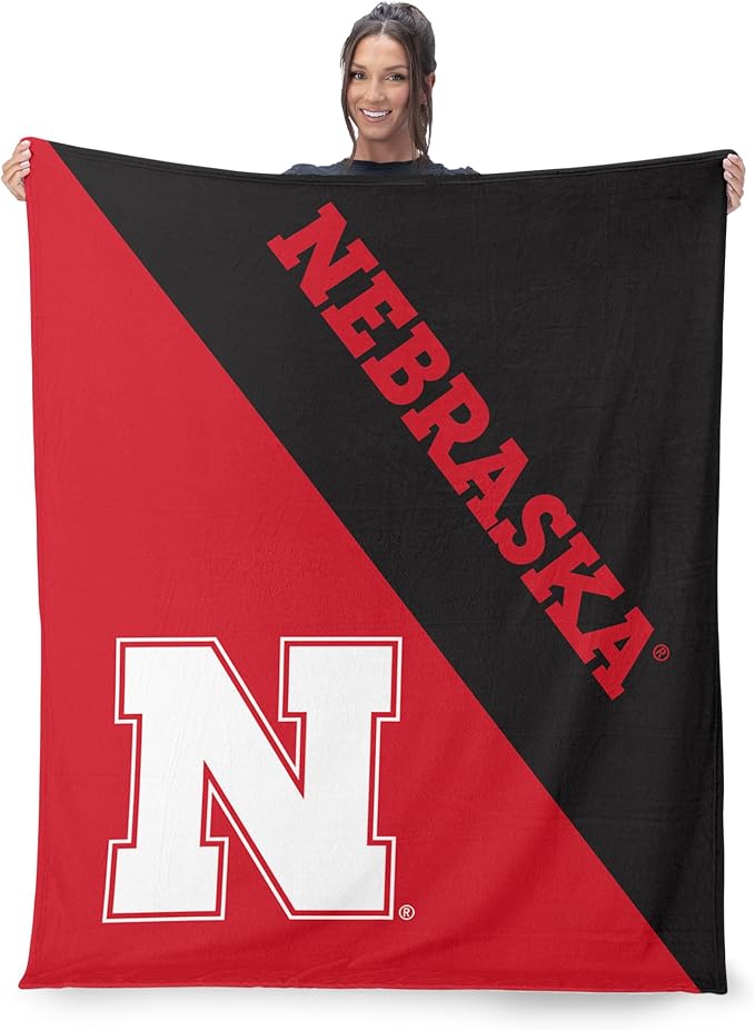 Northwest NCAA Silk Touch Throw Blanket, Ultra Soft Plush Polyester, Lightweight Warm Decorative Fan Gift, 46 x 60 in