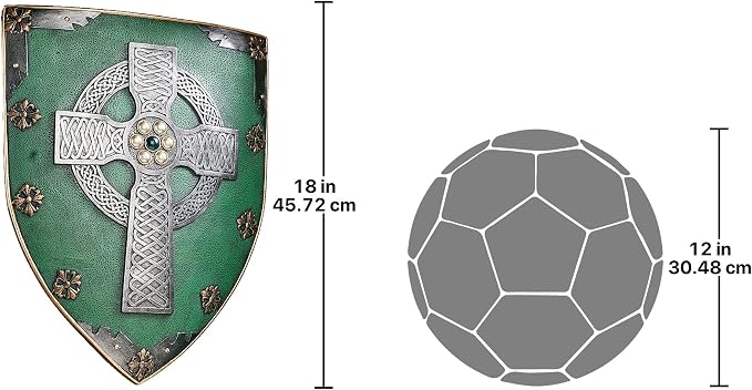Design Toscano CL41032 Celtic Cross Warriors Shield Medieval Decor Wall Sculpture, 18 Inch, Single