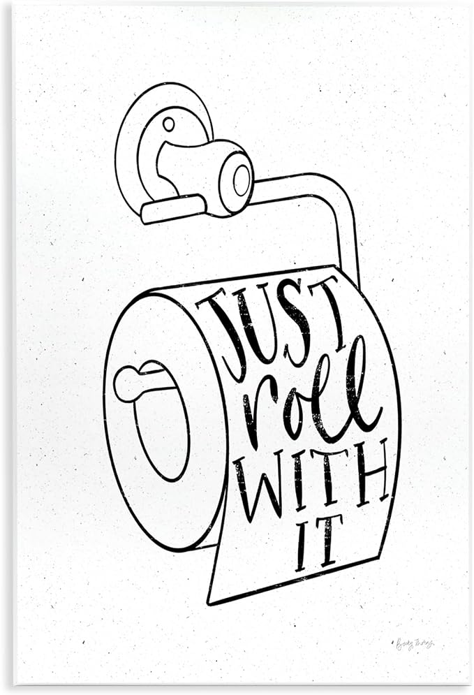 Toilet Paper Humor Bathroom, 10 x 15 Inch Mounted Print on Wall Plaque | Stupell Industries · By Becky Thorns · Ready to hang · Fun gift for bathroom decor · Made in USA