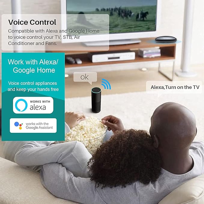 Universal WiFi Smart IR Blaster Compatible with Alexa Google Assistant | FRANKEVER All-In-One Infrared Hub, Tuya App Wifi Control For Ac Tv Dvd Stb, Voice Automation Without Extra Hub
