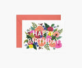 RIFLE PAPER CO. Juliet Rose Birthday Cards, Boxed Set of 8 Folded Cards with Salmon Envelopes, Full-Color Illustration, Blank Interior, 4.25" L x 5.5" W