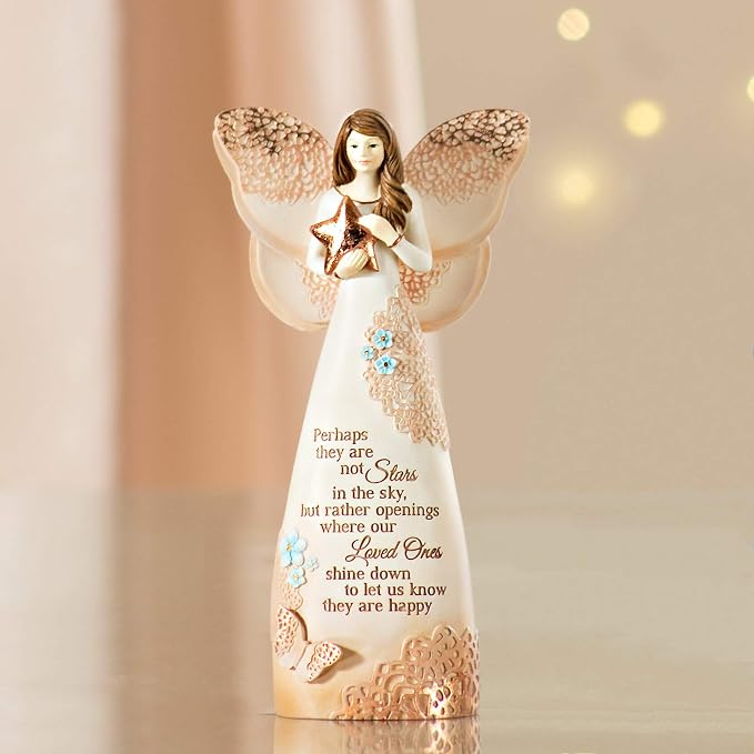 Pavilion Gift Company 19045 Light Your Way Memorial Stars in The Sky Angel Figurine, 7-1/2-Inch , Blue