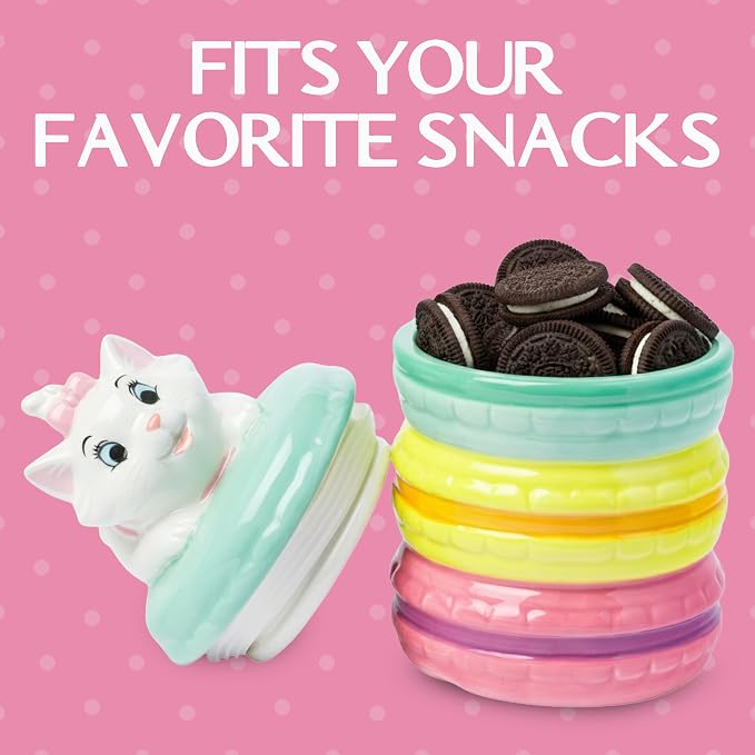 Silver Buffalo Disney Aristocats Marie, 3D Sculpted Snack Jar | Small Size, Ceramic, 4” x 4.85”, 7