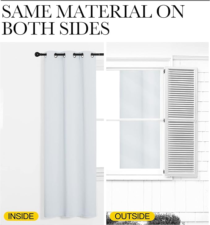 NICETOWN Blackout Curtain Panels for Bedroom, Greyish White, 2 Panels, W29 x L30-inch, Thermal Insulated Grommet Top Blackout Draperies and Drapes for Basement
