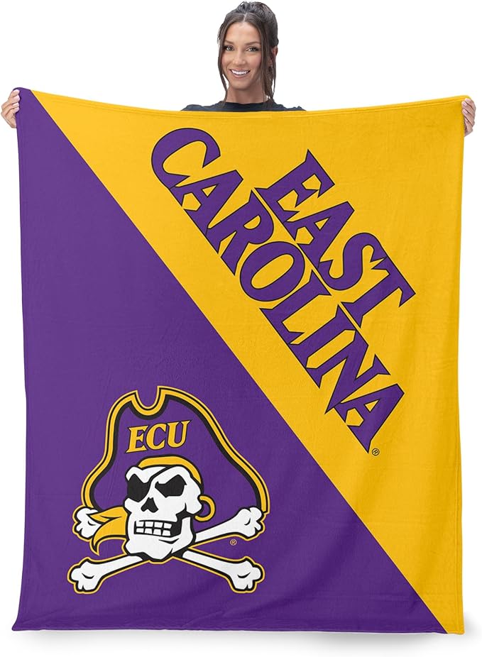 Northwest NCAA Silk Touch Throw Blanket, Ultra Soft Plush Polyester, Lightweight Warm Decorative Fan Gift, 46 x 60 in