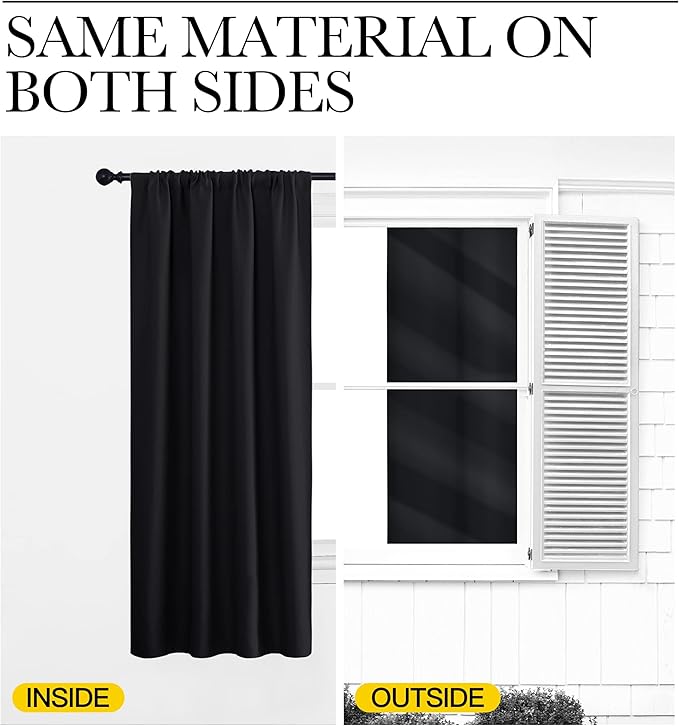 NICETOWN Black Out Curtain Panels for Kitchen - Energy Smart Decoration Thermal Insulating Blackout Drapes/Draperies for Small Window (2 Panels, 34 inches Wide by 40 inches Long)