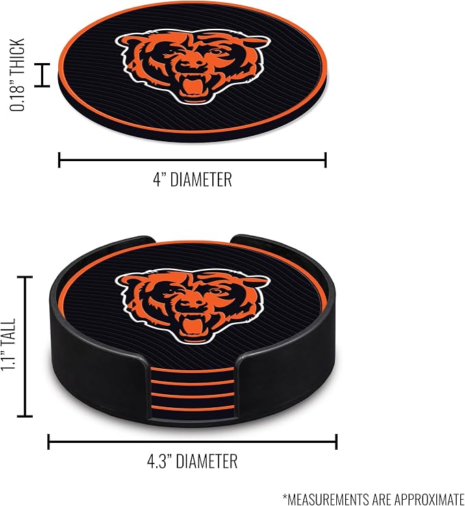 Rico Industries NFL Football Classic Favorites: PVC Coaster Set (4-Pack)