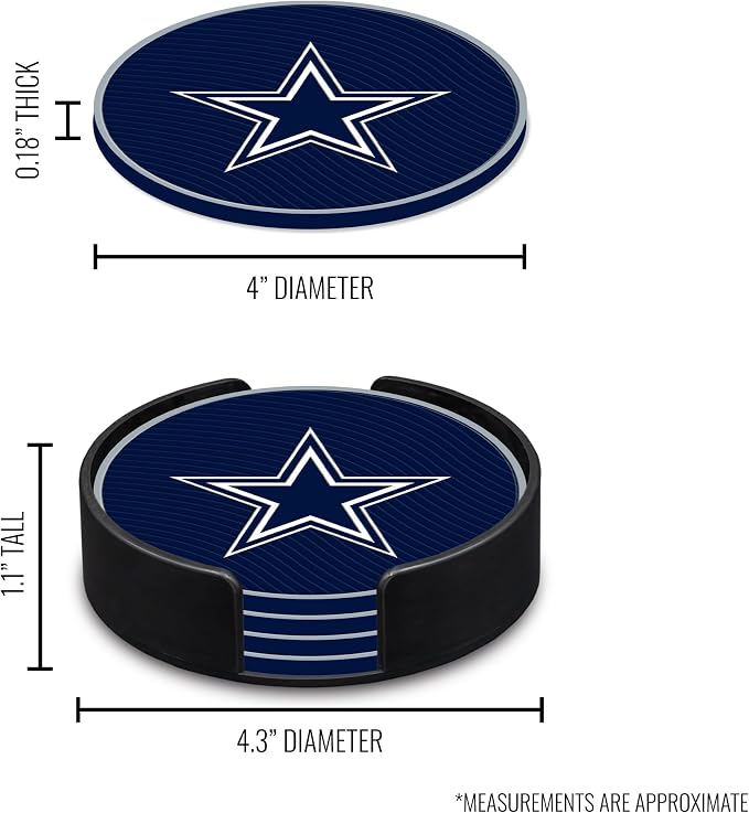 Rico Industries NFL Football Classic Favorites: PVC Coaster Set (4-Pack)