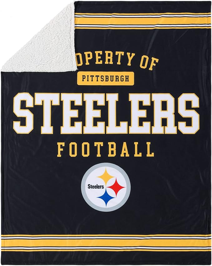 FOCO NFL Unisex-Adult NFL Team Logo Property 60" x 50" Sherpa Plush Throw Blanket
