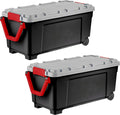 IRIS USA 2-Pack 43 Gallon Lockable Storage Trunk TrailBox, Dark Gray/Gray | High-capacity design secures overlanding gear, camping equipment, truck accessories and bulky cargo
