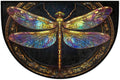 Dragonfly Half Round Door Mat Non Slip Half Circle Rugs | Black Art Washable Half Moon Rug Semi Circle Rugs Indoor Entrance Floor Carpet for Kithen Bedroom Fireplace Decor