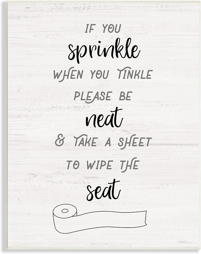 Bathroom Humor Affirmation, 10 x 15 Inch Mounted Print on Wall Plaque | Stupell Industries · By Natalie Carpentieri · Ready to hang · Made in USA