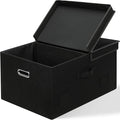 Graciadeco 75 Quarts Extra Large Decorative Storage Bins with Lids, 1 Pack Black Collapsible Storage Bins with Lids, Stackable Storage Bins Decorative Box Storage With Lid Extra Large | 75 Quarts 1 Pack Black Collapsible Stackable Linen Fabric 4 Handle...