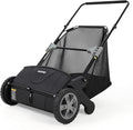 21" Push Lawn Sweeper, Heavy Duty Leaf Collector with 3.5 Cu. ft. Bag, Walk Behind Grass Sweeper, Dual Spinning Brushes, Adjustable Height for Leaves, Pine Needles & Yard Debris