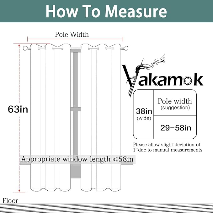 Yakamok 63 Inch Length Blackout Curtains for Bedroom, Room Darkening Thermal Insulated Blackout Drapes for Living Room, Navy Blue, 2 Panels,38 Inch Width