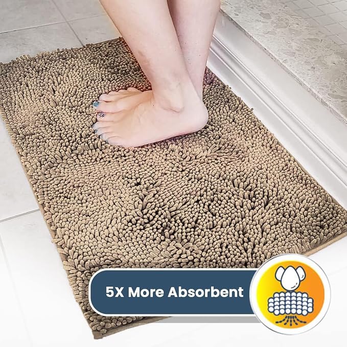 Muddy Mat® | Super Water Absorbent Door Mat Indoor, Microfiber Quick Dry Chenille Entryway Rug, Slip Resistant Front Door Mat, Indoor Mats for Entryway, Machine Washable Pet Rug, Sand 16" x 24"