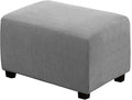 H.VERSAILTEX Ottoman Cover Slipcover Rectangle Fit Length 29"-34" Footrest Sofa Slipcovers Stool Cover Footstool Protector Covers Feature Stretch Thick Soft Jacquard Fabric Removable Washable - Dove