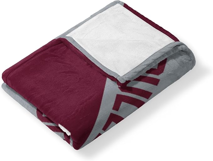 Northwest NCAA Silk Touch Throw Blanket, Ultra Soft Plush Polyester, Lightweight Warm Decorative Fan Gift, 46 x 60 in