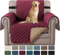 H.VERSAILTEX Reversible Chair Sofa Slipcover Water Repellent Couch Sofa Cover Furniture Protector Non Slip Chair Slipcover with Elastic Strap for Kids, Pet(Armchair, Red/Tan)