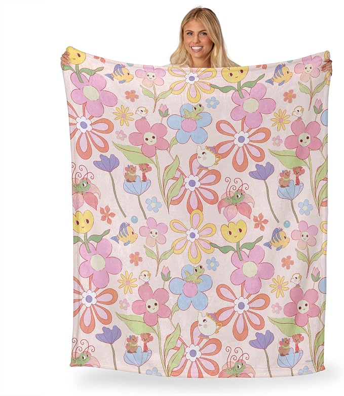 NORTHWEST Disney Princess Silk Touch Throw Blanket, 50" x 60", Garden