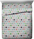Jay Franco Kids Sheet Set with Fitted, Flat Sheets & Pillow Cover - Ultra-Soft Bedding with Pillowcase for Room Decor, Gray - Minecraft, 4 Piece Queen