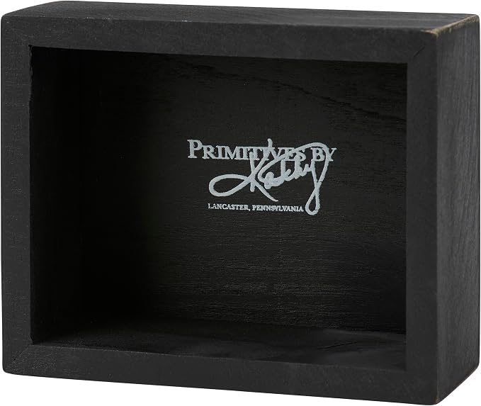 Primitives by Kathy 104041 Classic Black and White Box Sign, 5 x 4-Inches, Middle Finger