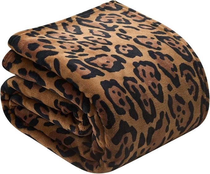 Baby Phat Oversized Plush Throw Blanket 60" x 70", Leopard