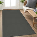IOHOUZE Washable Area Rug 3x5 Non Slip Rubber Backed Woven Rugs for Entryway Rugs Indoor Outdoor Doormat Throw Rug Floor Carpet for Entrance Kitchen Front Door, Grey/Black
