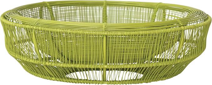 Bloomingville Metal Wire Double-Wall Bowl, Chartreuse