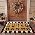 Tinideya 2 Pcs Door Mat Welcome Non Slip Coir Mats Floor Layering Doormats Seasonal for Front Porch Entryway Decor(Christmas Bows)