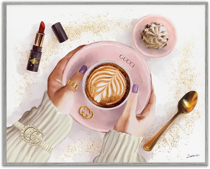 Cappuccino Fashion Accent Kitchen, 16 x 20 Inch Framed Giclée Print | Stupell Industries · By Ziwei Li · Ready to hang · Great for kitchen or dining spaces · Made in USA