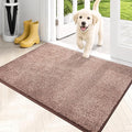 PURRUGS Dirt Trapping Door Mat 24" x 35.5", Non-Slip Machine Washable Entryway Rug, Dog Doormat, Indoor Front Door Mat, Super Absorbent Entry Rug for Muddy Shoes & Paws, Brown-Light Cream