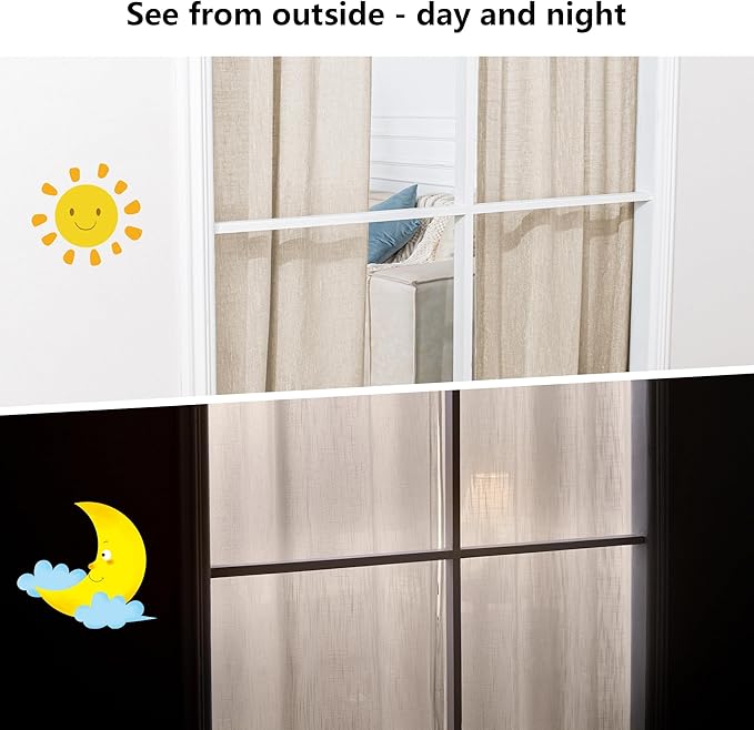 MYSKY HOME Oatmeal Curtains for Living Room, Semi Sheer Curtains & Drapes Light Filtering Farmhouse Country Boho Style Back Tab Draperies for Sliding Glass Door (Customsize, Light Oatmeal)